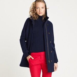 J.Crew Stadium Cloth Wool Hooded Pea Coat